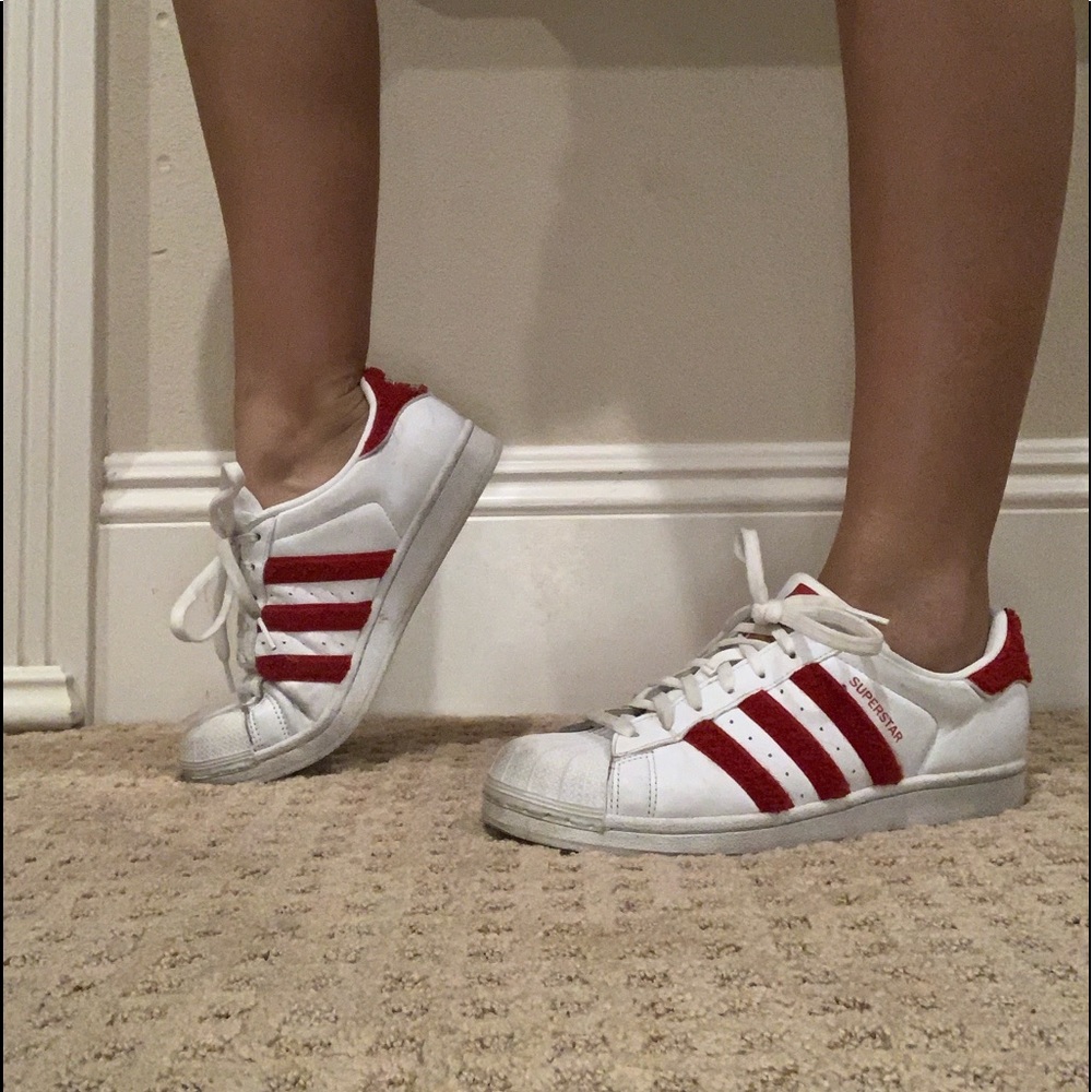 Red Adidas Superstars